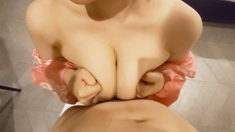 浴衣のIカップ爆乳彼女にじっくり乳揉み＆仁王立ちパイズリさせてもらった件w